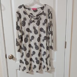 Simply Southern Black and White Pineapple Swim Coverup